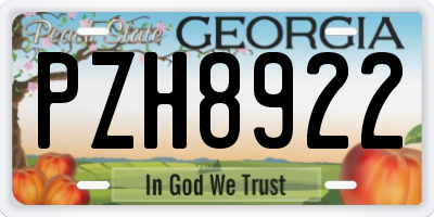 GA license plate PZH8922