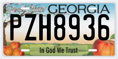 GA license plate PZH8936