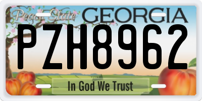GA license plate PZH8962