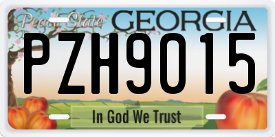 GA license plate PZH9015