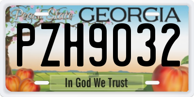 GA license plate PZH9032