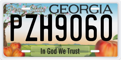 GA license plate PZH9060