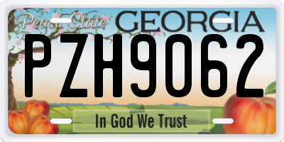 GA license plate PZH9062