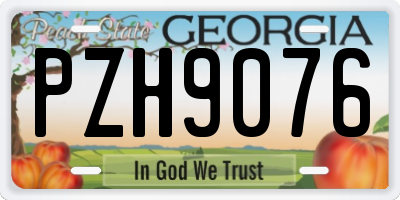 GA license plate PZH9076