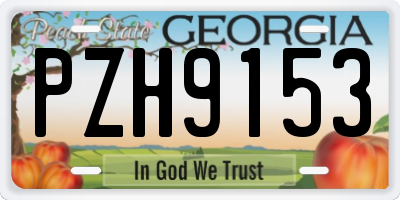 GA license plate PZH9153