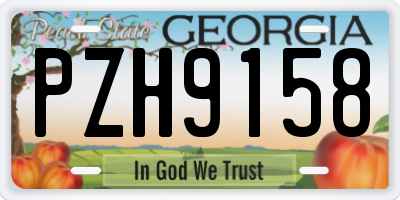 GA license plate PZH9158
