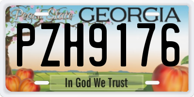 GA license plate PZH9176