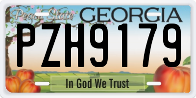 GA license plate PZH9179