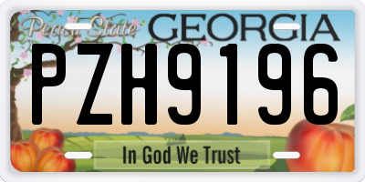 GA license plate PZH9196