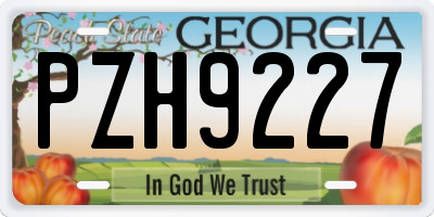 GA license plate PZH9227