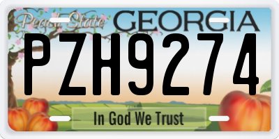 GA license plate PZH9274