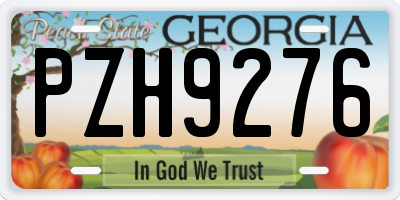 GA license plate PZH9276