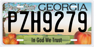 GA license plate PZH9279