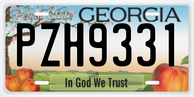 GA license plate PZH9331