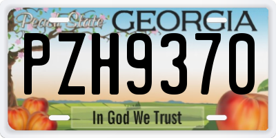 GA license plate PZH9370