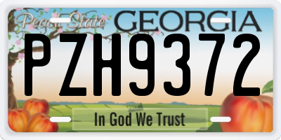 GA license plate PZH9372