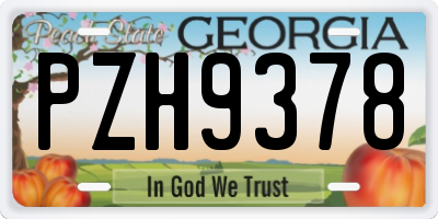 GA license plate PZH9378