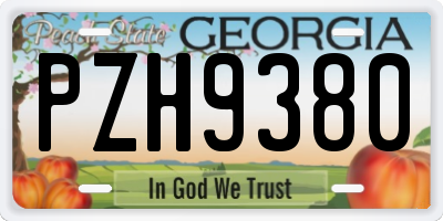GA license plate PZH9380