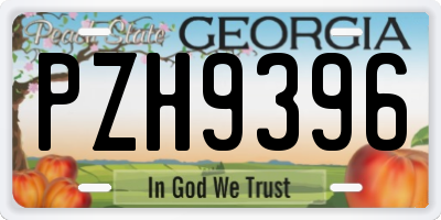 GA license plate PZH9396