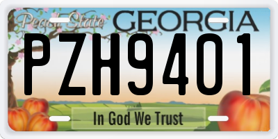 GA license plate PZH9401