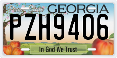 GA license plate PZH9406