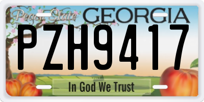 GA license plate PZH9417