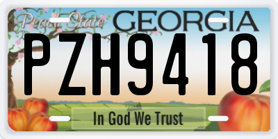 GA license plate PZH9418