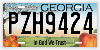 GA license plate PZH9424