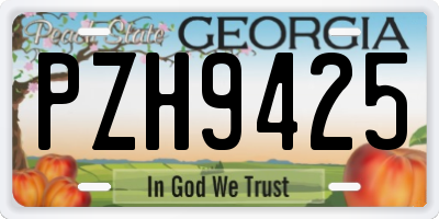 GA license plate PZH9425