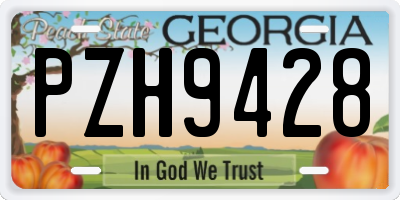 GA license plate PZH9428