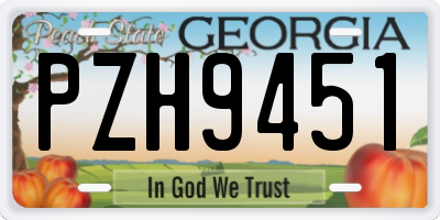 GA license plate PZH9451