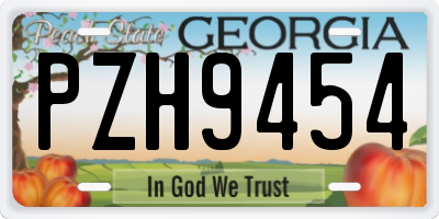 GA license plate PZH9454