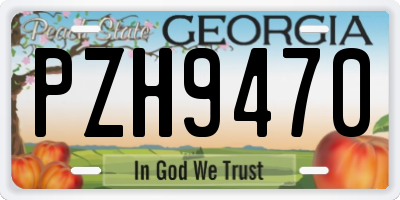 GA license plate PZH9470