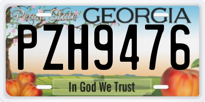 GA license plate PZH9476