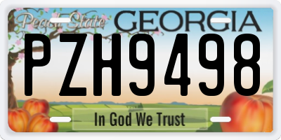 GA license plate PZH9498