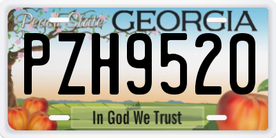 GA license plate PZH9520
