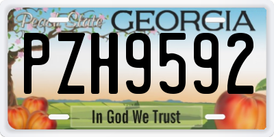 GA license plate PZH9592