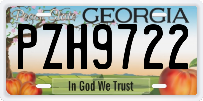 GA license plate PZH9722