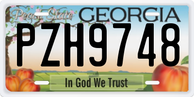 GA license plate PZH9748