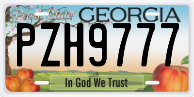 GA license plate PZH9777
