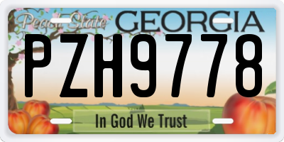 GA license plate PZH9778