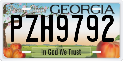 GA license plate PZH9792