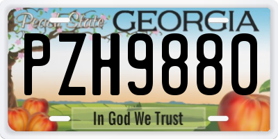 GA license plate PZH9880