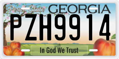 GA license plate PZH9914