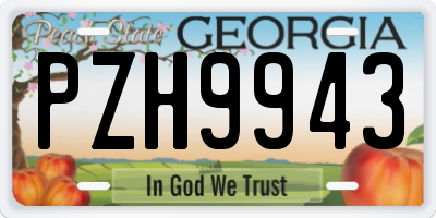 GA license plate PZH9943