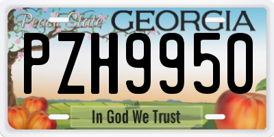 GA license plate PZH9950