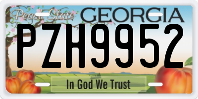 GA license plate PZH9952