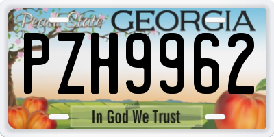 GA license plate PZH9962
