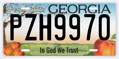 GA license plate PZH9970