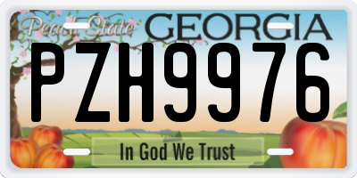 GA license plate PZH9976